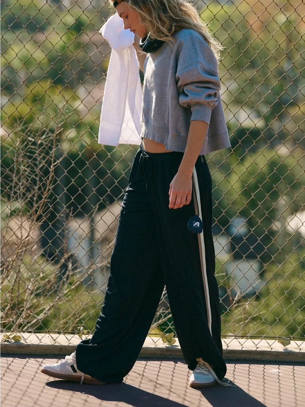 Free People One on One Mesh Pants Athleisure Gym Stripe Track